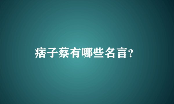 痞子蔡有哪些名言？