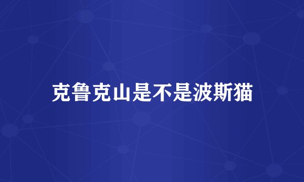 克鲁克山是不是波斯猫