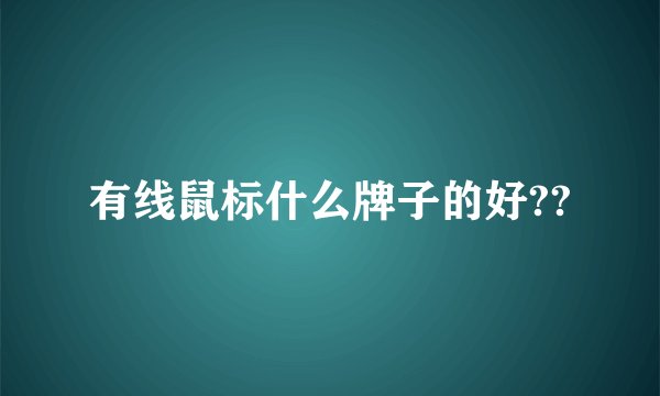 有线鼠标什么牌子的好??