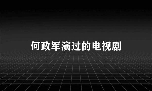 何政军演过的电视剧