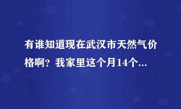 有谁知道现在武汉市天然气价格啊？我家里这个月14个立方的天然气，收182块钱，单价到了13块钱，正常吗？