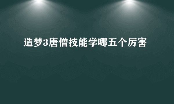 造梦3唐僧技能学哪五个厉害