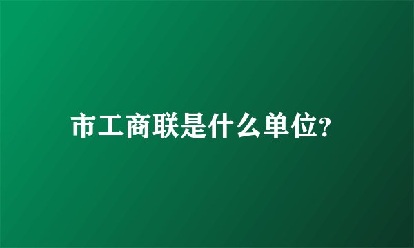 市工商联是什么单位？
