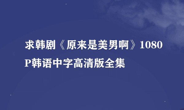 求韩剧《原来是美男啊》1080P韩语中字高清版全集