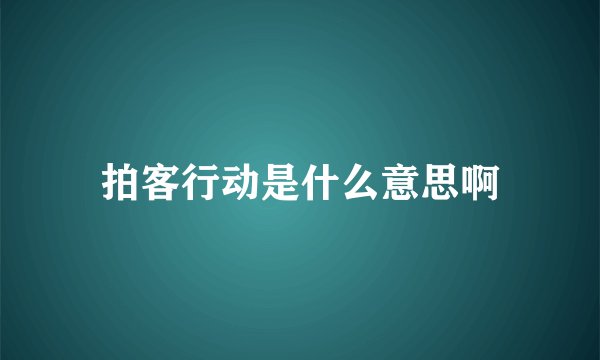 拍客行动是什么意思啊