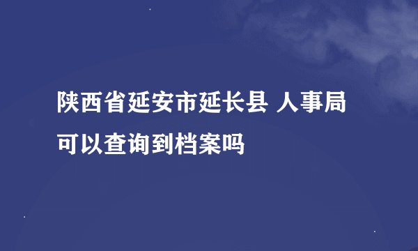 陕西省延安市延长县 人事局可以查询到档案吗