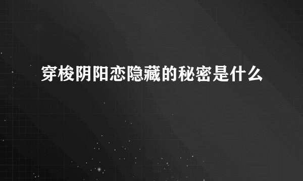穿梭阴阳恋隐藏的秘密是什么