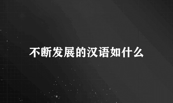 不断发展的汉语如什么