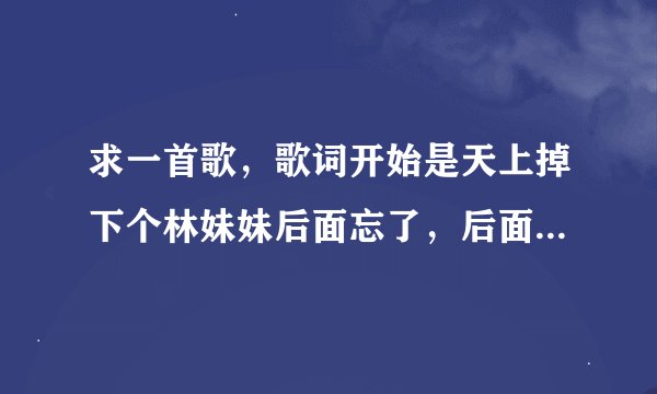 求一首歌，歌词开始是天上掉下个林妹妹后面忘了，后面有一句歌词是走过熟悉的那条街。