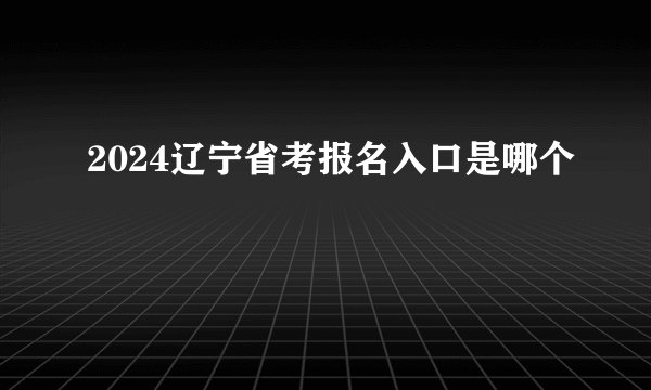 2024辽宁省考报名入口是哪个