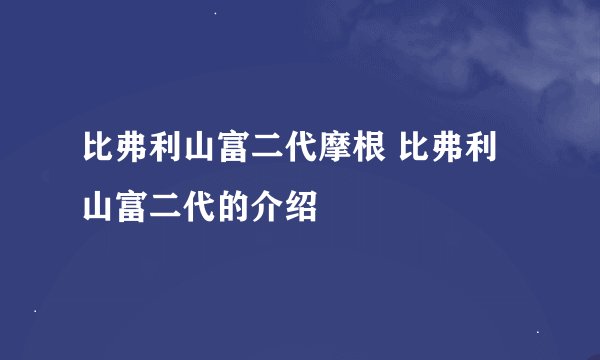 比弗利山富二代摩根 比弗利山富二代的介绍