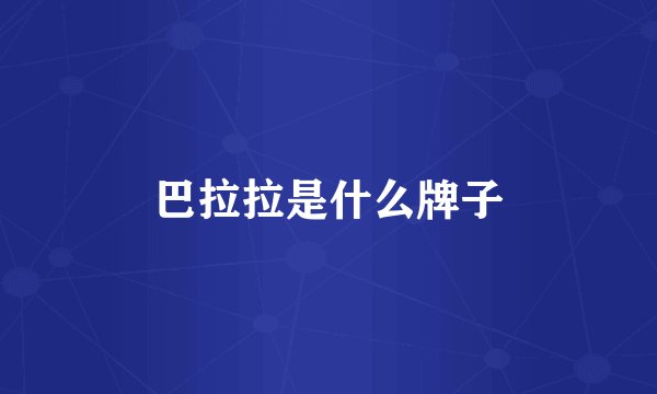 巴拉拉是什么牌子