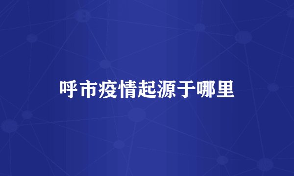 呼市疫情起源于哪里
