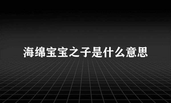 海绵宝宝之子是什么意思