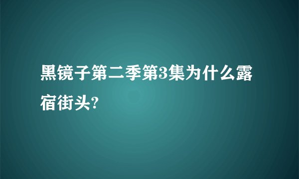 黑镜子第二季第3集为什么露宿街头?