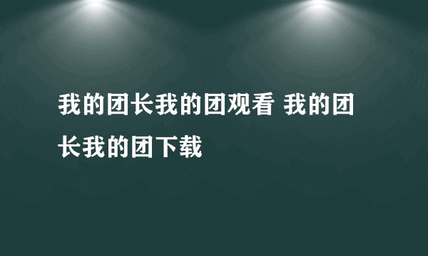 我的团长我的团观看 我的团长我的团下载