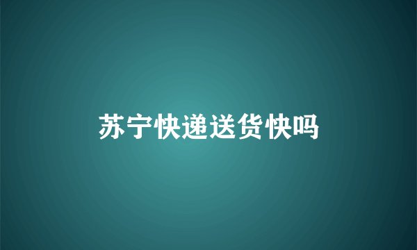 苏宁快递送货快吗