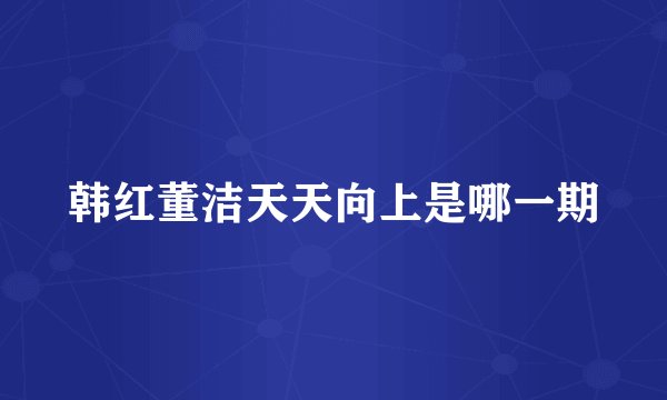 韩红董洁天天向上是哪一期