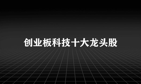 创业板科技十大龙头股