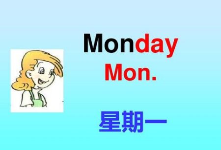 星期一英语怎样说？