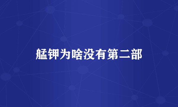 艋钾为啥没有第二部