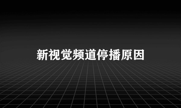 新视觉频道停播原因