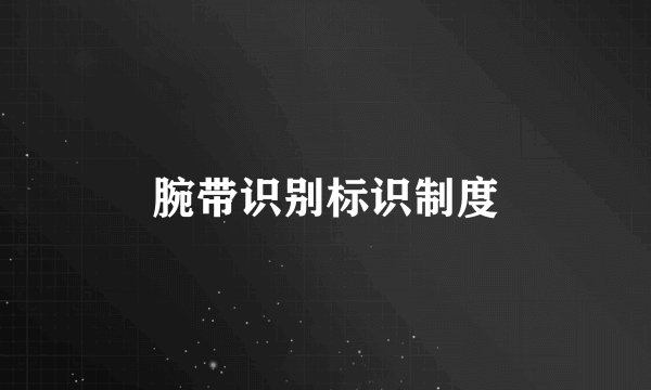 腕带识别标识制度