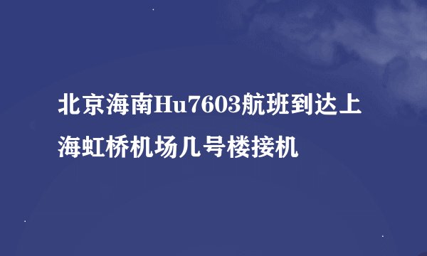 北京海南Hu7603航班到达上海虹桥机场几号楼接机