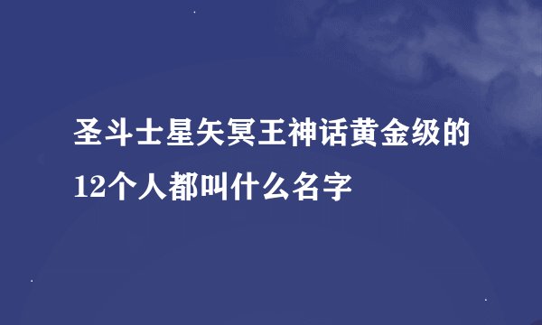 圣斗士星矢冥王神话黄金级的12个人都叫什么名字
