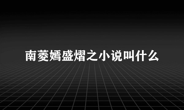 南菱嫣盛熠之小说叫什么