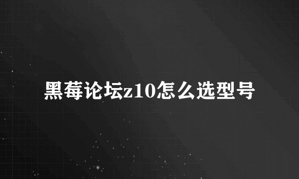 黑莓论坛z10怎么选型号