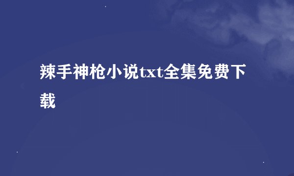 辣手神枪小说txt全集免费下载
