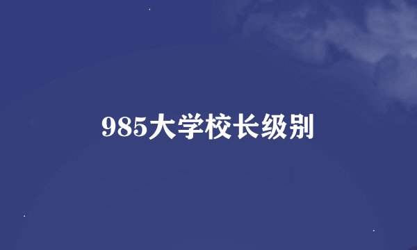 985大学校长级别