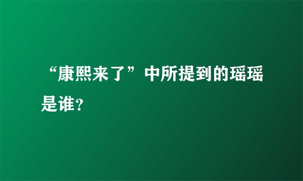 “康熙来了”中所提到的瑶瑶是谁？