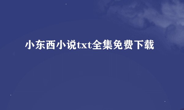 小东西小说txt全集免费下载