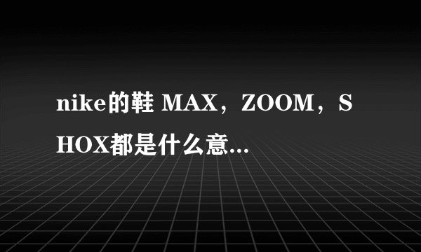nike的鞋 MAX，ZOOM，SHOX都是什么意思有什么不一样？