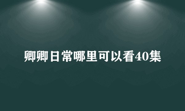卿卿日常哪里可以看40集