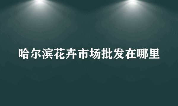 哈尔滨花卉市场批发在哪里
