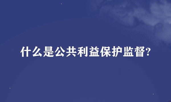 什么是公共利益保护监督?