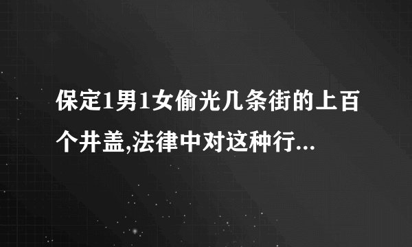 保定1男1女偷光几条街的上百个井盖,法律中对这种行为是如何规定的?