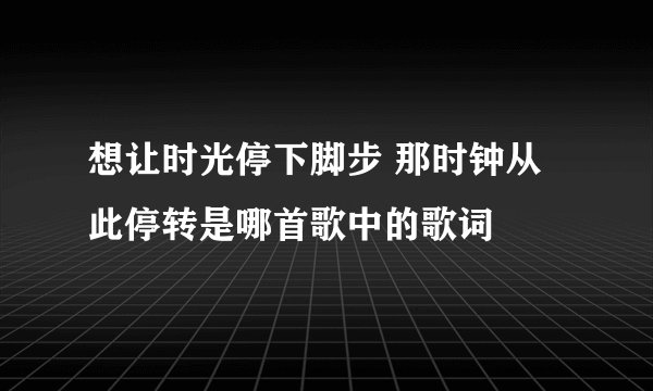 想让时光停下脚步 那时钟从此停转是哪首歌中的歌词