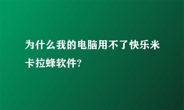 为什么我的电脑用不了快乐米卡拉蜂软件?