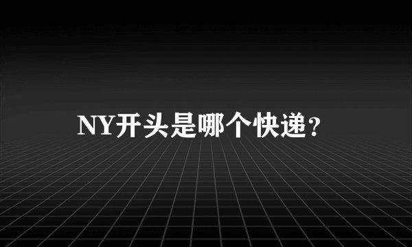 NY开头是哪个快递？