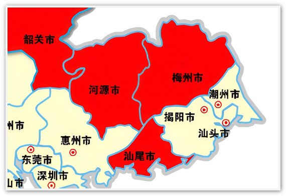 广东省东部有哪些城市