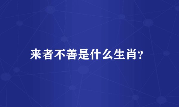 来者不善是什么生肖？