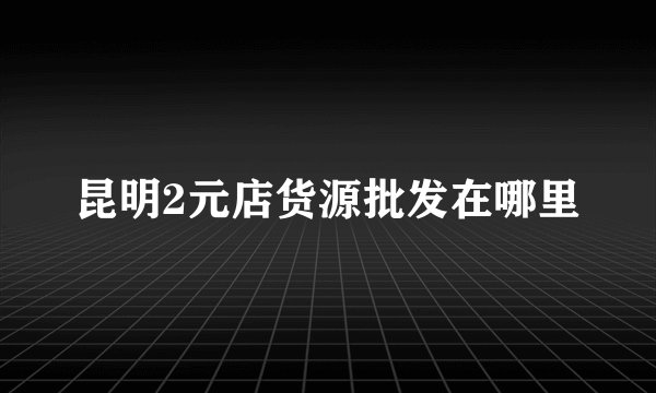 昆明2元店货源批发在哪里