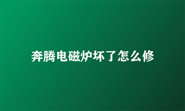 奔腾电磁炉坏了怎么修