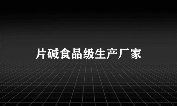 片碱食品级生产厂家