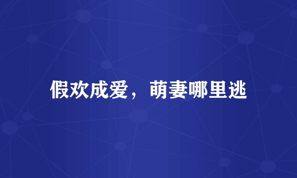 假欢成爱，萌妻哪里逃