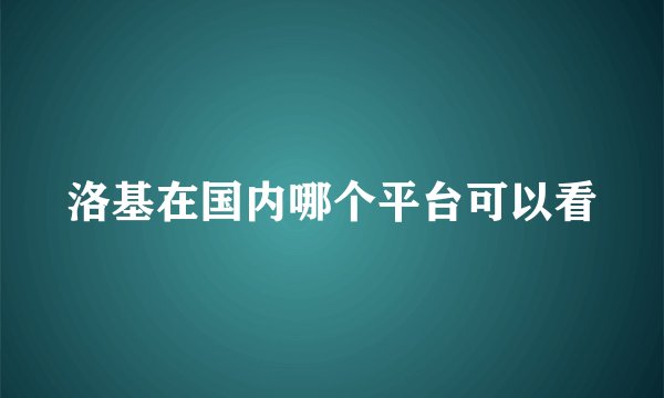 洛基在国内哪个平台可以看